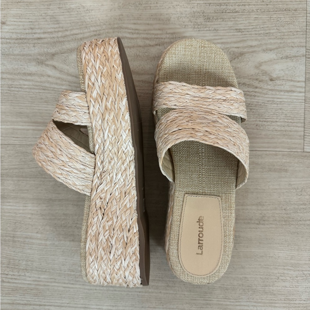 Larroude Rafia Platform Sandal